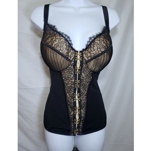 Lane Bryant Cacique Nude & Black Lace Corset 18/20